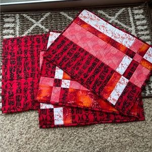 Set of 4 handmade quilted table placemats
